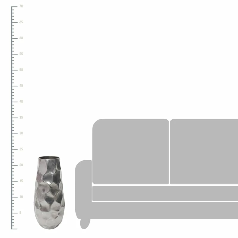 Found & Fable Hammered Silver Metal Floor Vase, 23" 4 Found & Fable Hammered Silver Metal Floor Vase, 23" - Image 2