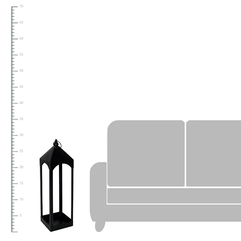 Found & Fable Oversized Black Metal Floor Lantern, 29" 3 Found & Fable Oversized Black Metal Floor Lantern, 29" - Image 2