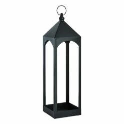 Found & Fable Oversized Black Metal Floor Lantern, 29"