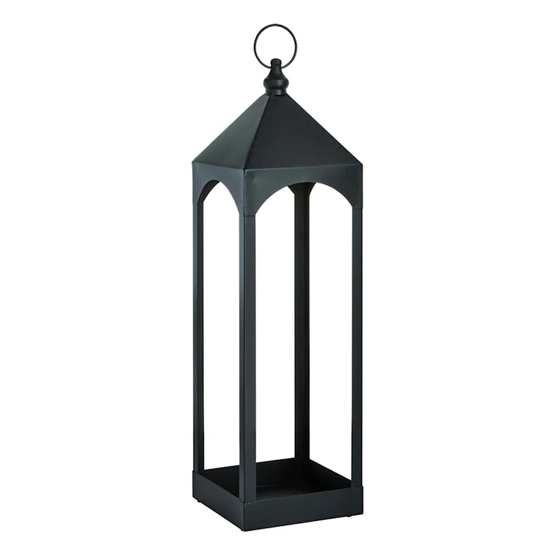 Found & Fable Oversized Black Metal Floor Lantern, 29" 2 Found & Fable Oversized Black Metal Floor Lantern, 29"