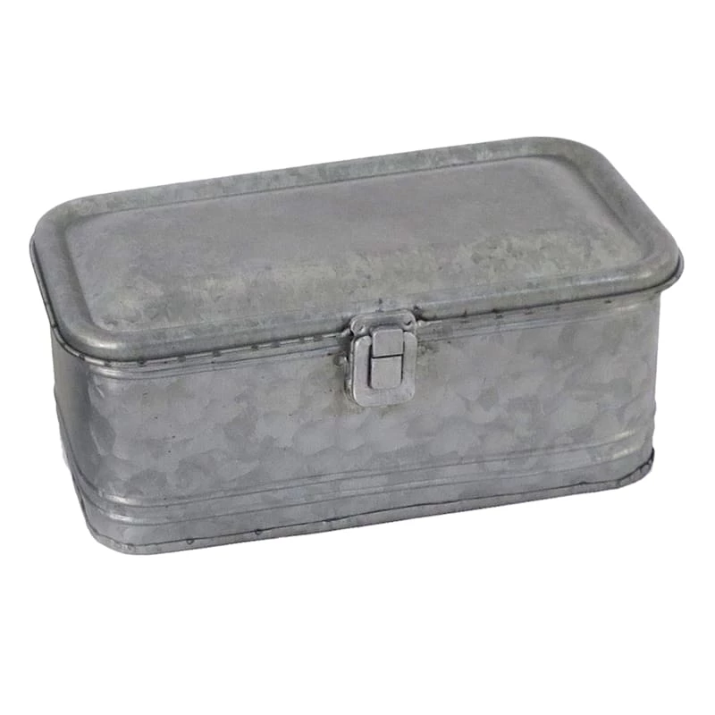 Galvanized Metal Box, 10x5 3 Galvanized Metal Box, 10x5