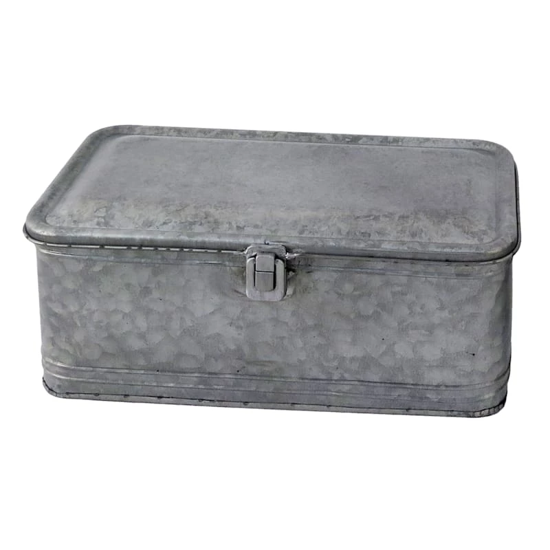 Galvanized Metal Box, 13x7 3 Galvanized Metal Box, 13x7