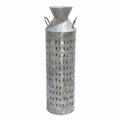 Galvanized Metal Floor Vase, 35"