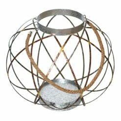 Galvanized Metal Lantern, 20"