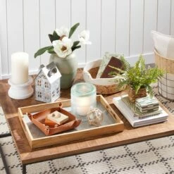 Galvanized Metal & Wood Decorative Tray, 19x13 7 Galvanized Metal & Wood Decorative Tray, 19x13 -Home Decoration Sales Shop galvanized metal wood decorative tray 19x13 3