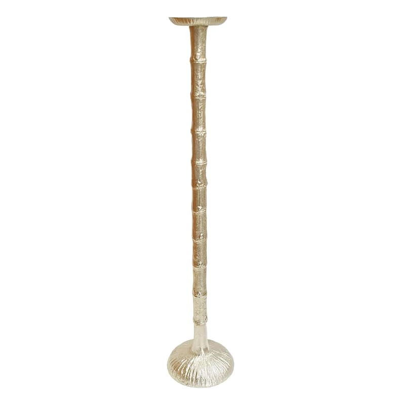 Gold Bamboo Pillar Candle Holder, 30" 3 Gold Bamboo Pillar Candle Holder, 30"