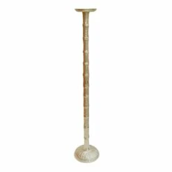Gold Bamboo Pillar Candle Holder, 36"
