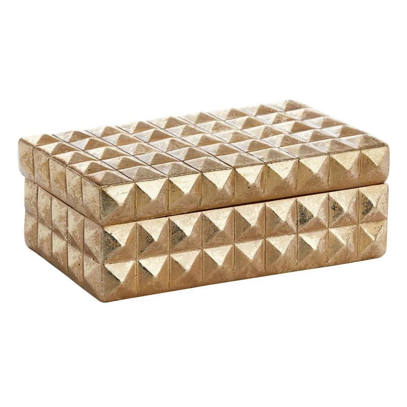 Gold Foiled Spike Decorative Box, 7x3 3 Gold Foiled Spike Decorative Box, 7x3