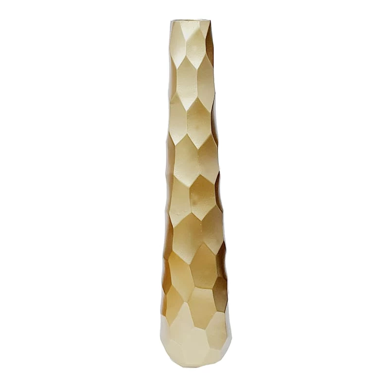 Gold Geo Floor Vase, 30" 3 Gold Geo Floor Vase, 30"