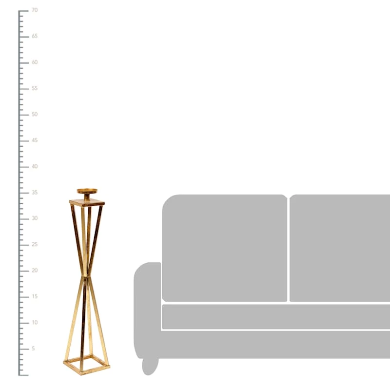 Gold Metal Candle Holder, 36" 4 Gold Metal Candle Holder, 36" - Image 2