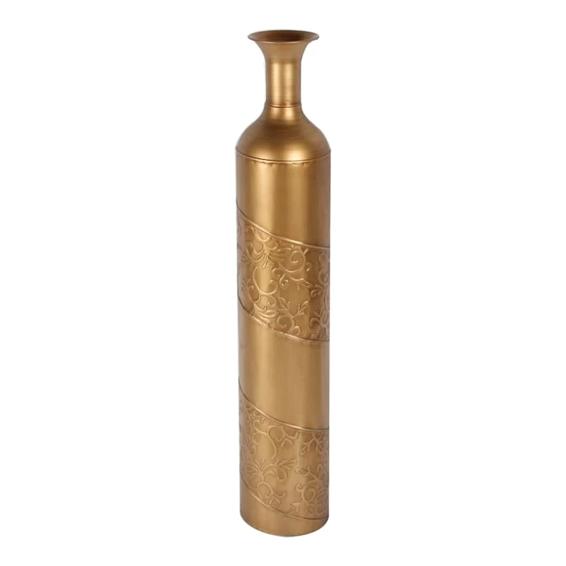 Gold Metal Floor Vase, 34.5" 3 Gold Metal Floor Vase, 34.5"