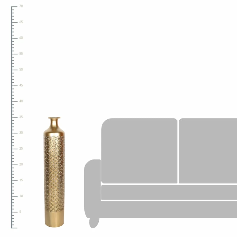 Gold Metal Floor Vase, 35" 4 Gold Metal Floor Vase, 35" - Image 2