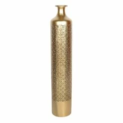 Gold Metal Floor Vase, 35"