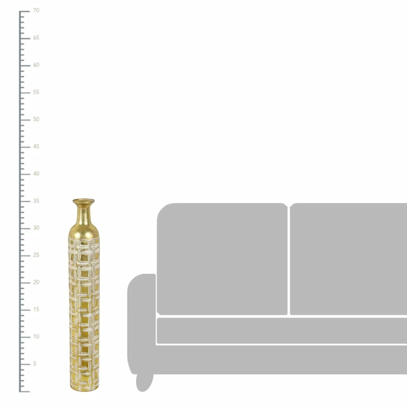 Gold Metal Floor Vase, 35.5" 4 Gold Metal Floor Vase, 35.5" - Image 2