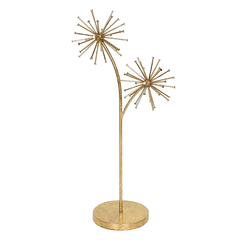 Gold Metal Flower Decor, 29" 3 Gold Metal Flower Decor, 29"