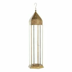 Gold Metal Lantern, 28"