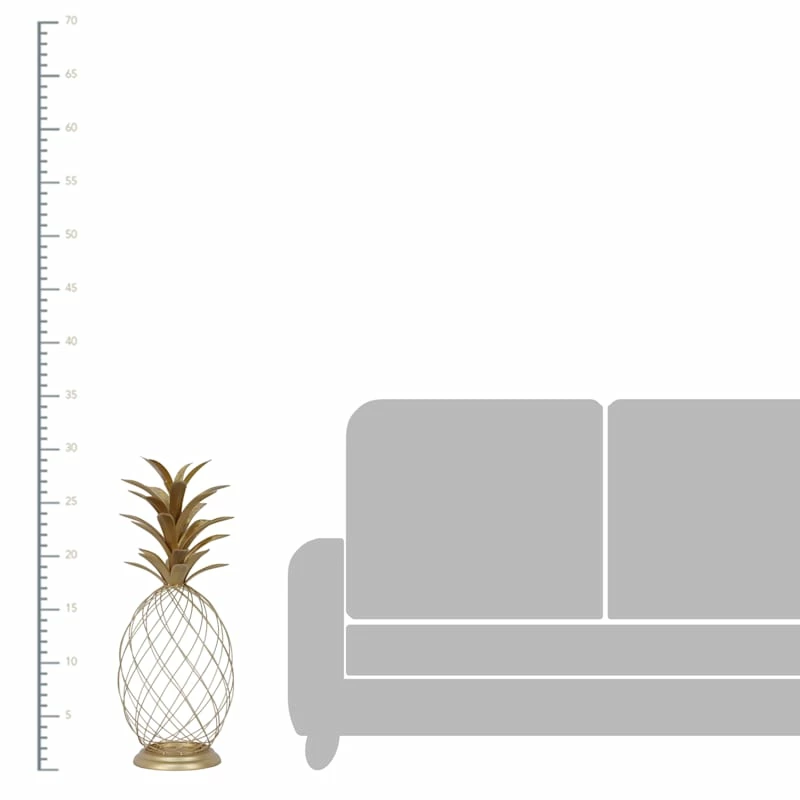 Gold Metal Pineapple Decor, 29" 4 Gold Metal Pineapple Decor, 29" - Image 2