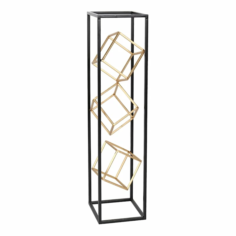 Gold Metal Stacked Boxes Decor, 29" 3 Gold Metal Stacked Boxes Decor, 29"