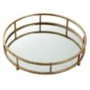 Gold Mirrored Round Metal Tray, 14" 2 Gold Mirrored Round Metal Tray, 14" -Home Decoration Sales Shop gold mirrored round metal tray 14