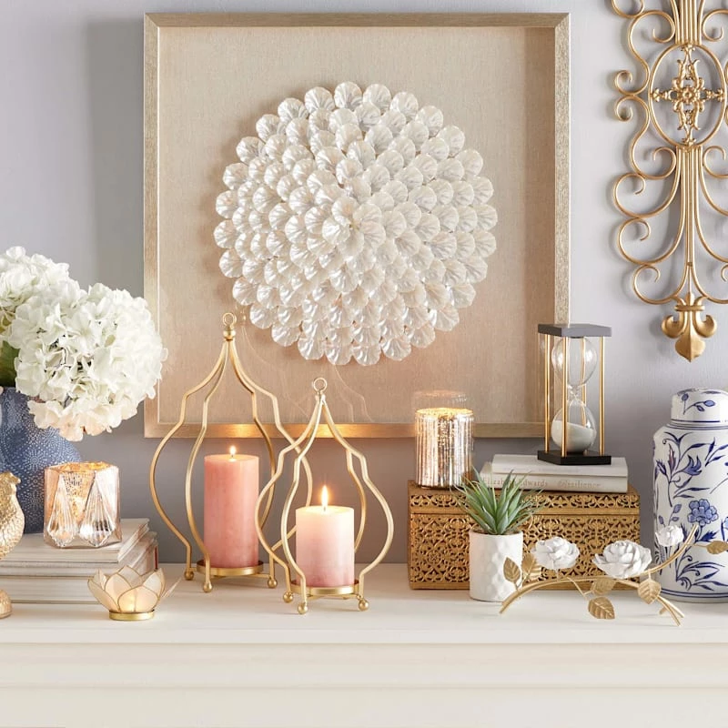 Gold Punched Metal Decorative Box, 12x5 4 Gold Punched Metal Decorative Box, 12x5 - Image 2