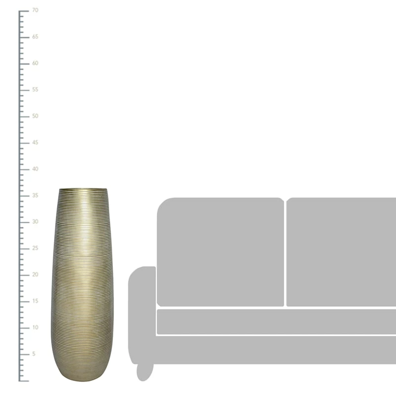 Gold Striated Floor Vase, 36" 4 Gold Striated Floor Vase, 36" - Image 2