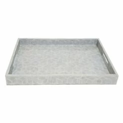 Grace Mitchell Cream Capiz Decorative Tray, 14"