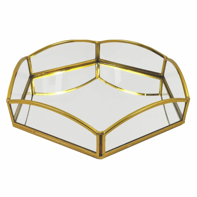 Grace Mitchell Gold Edge Mirror Tray, 10" 3 Grace Mitchell Gold Edge Mirror Tray, 10"