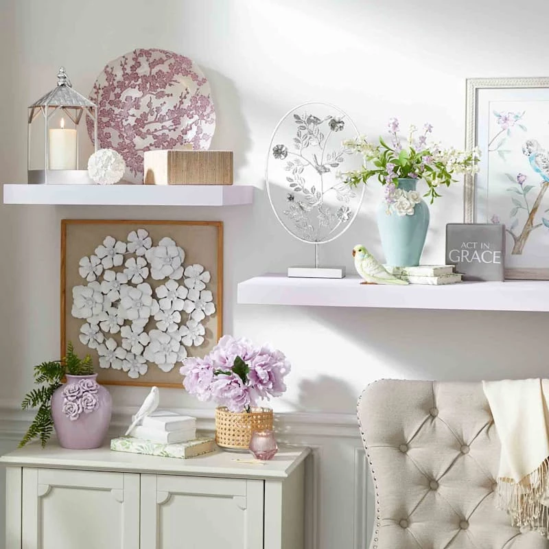 Grace Mitchell Lilac Floral Glass Bowl, 16" 4 Grace Mitchell Lilac Floral Glass Bowl, 16" - Image 2