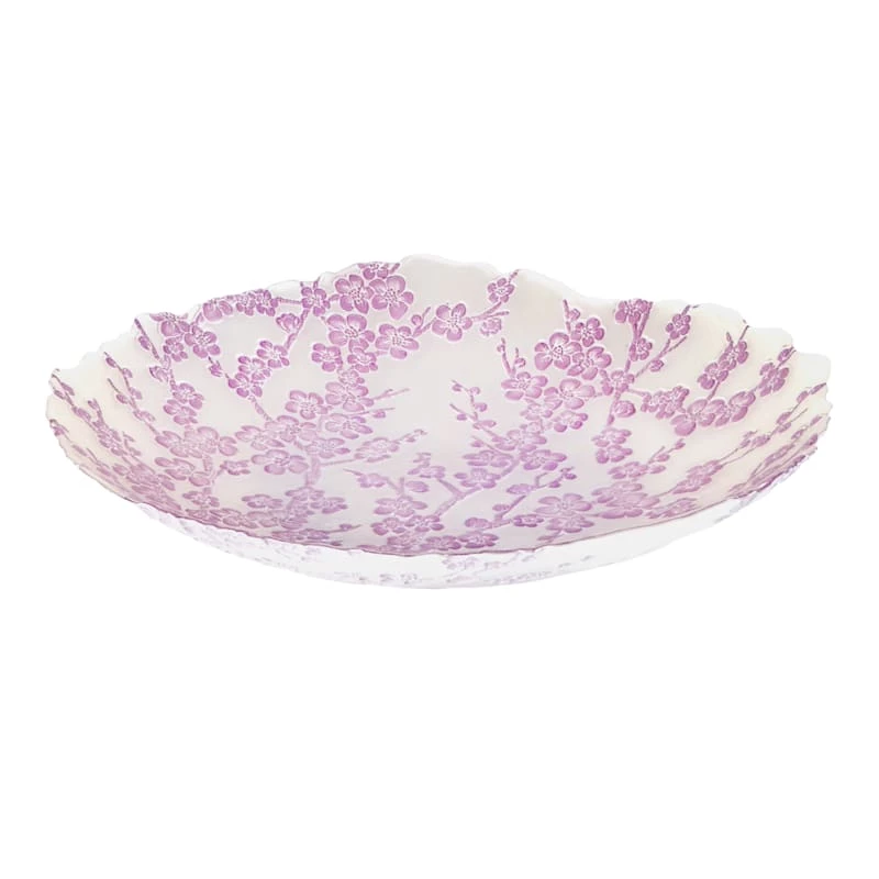 Grace Mitchell Lilac Floral Glass Bowl, 16" 3 Grace Mitchell Lilac Floral Glass Bowl, 16"