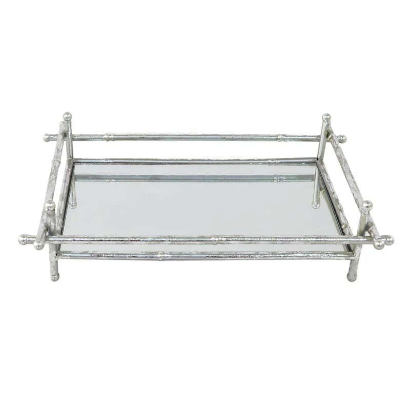 Grace Mitchell Silver Metal Mirrored Tray,10x7 3 Grace Mitchell Silver Metal Mirrored Tray,10x7