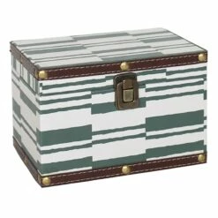 Green & White Wood Box Decor, 8x5