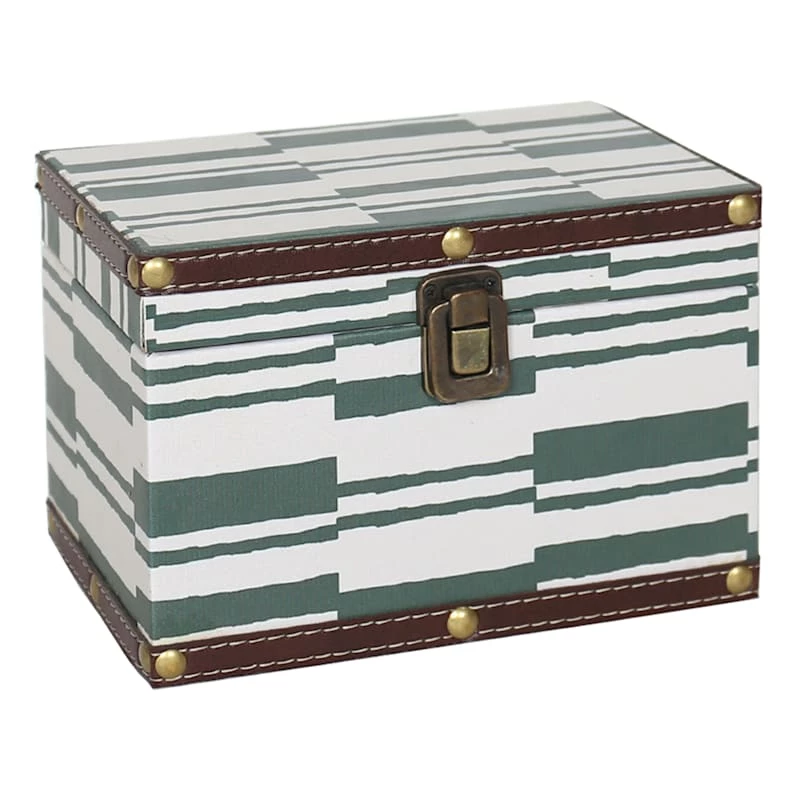 Green & White Wood Box Decor, 8x5 3 Green & White Wood Box Decor, 8x5