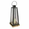 Grey Metal & Wood Lantern, 23" 2 Grey Metal & Wood Lantern, 23" -Home Decoration Sales Shop grey metal wood lantern 23
