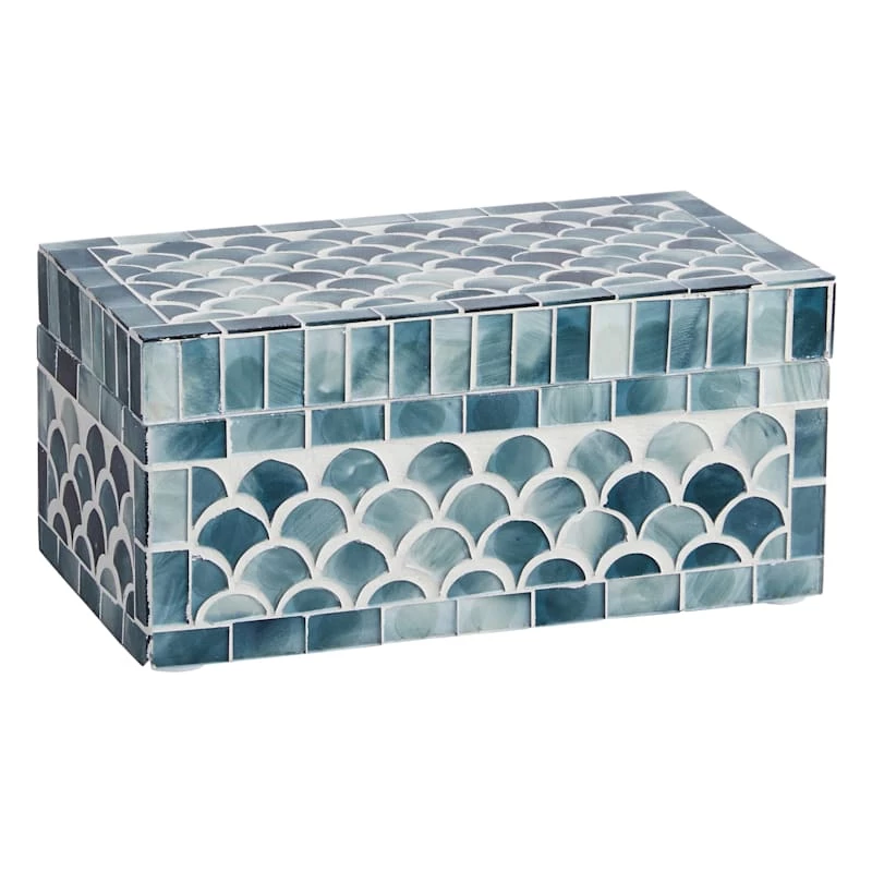 Grey Mosaic Decorative Box, 7x3 3 Grey Mosaic Decorative Box, 7x3