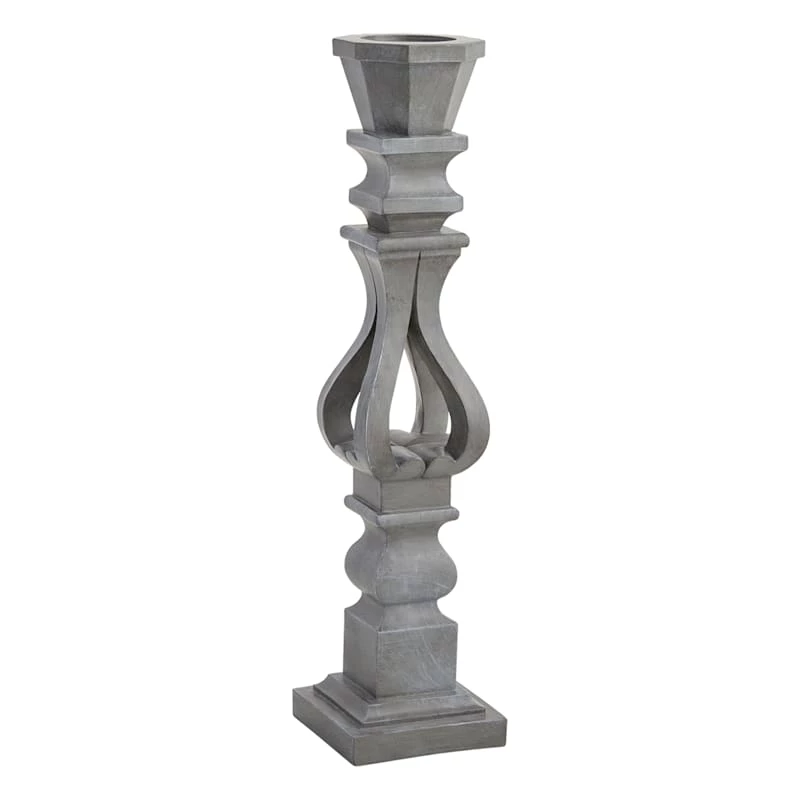 Grey Resin Candle Holder, 29" 3 Grey Resin Candle Holder, 29"