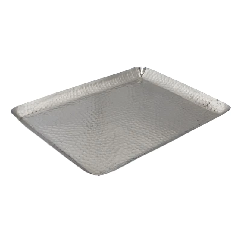 Hammered Aluminum Decorative Tray, 14x10 3 Hammered Aluminum Decorative Tray, 14x10
