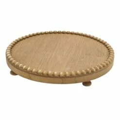 Honeybloom Decorative Footed Round Wood Tray, 12" -Home Decoration Sales Shop honeybloom decorative footed round wood tray 12 1