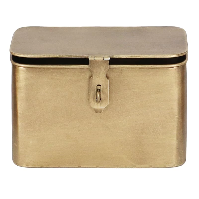 Honeybloom Gold Metal Decorative Box, 7.5" 3 Honeybloom Gold Metal Decorative Box, 7.5"