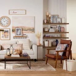 Honeybloom Ivory & Blue Striped Decorative Box, 9x7