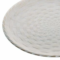 Honeybloom White Woven Decorative Platter, 16" 5 Honeybloom White Woven Decorative Platter, 16" -Home Decoration Sales Shop honeybloom white woven decorative platter 16 1