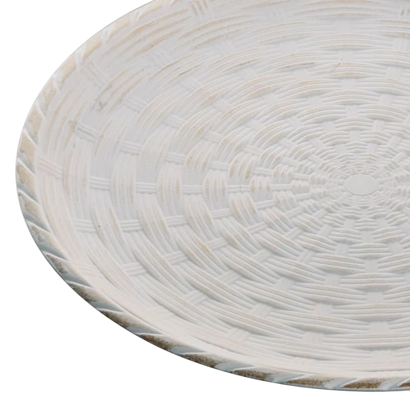 Honeybloom White Woven Decorative Platter, 16" 4 Honeybloom White Woven Decorative Platter, 16" - Image 2