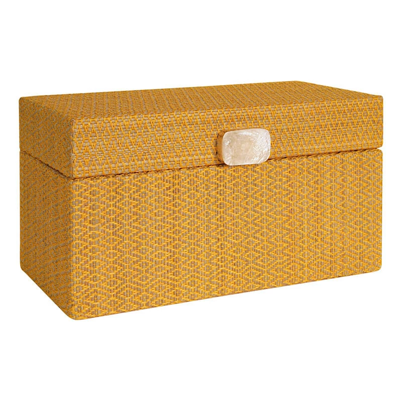 Honeybloom Yellow Seagrass Woven Box, 13" 3 Honeybloom Yellow Seagrass Woven Box, 13"