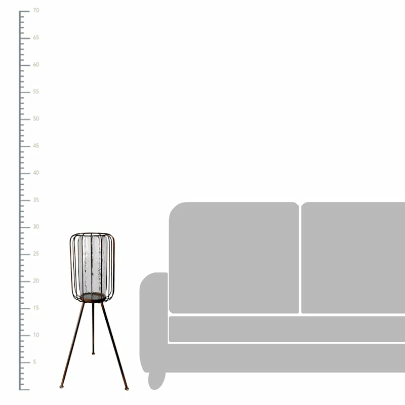 Hurricane Glass Floor Candle Holder, 29" 4 Hurricane Glass Floor Candle Holder, 29" - Image 2