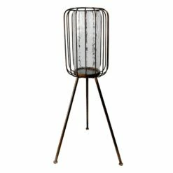 Hurricane Glass Floor Candle Holder, 29"