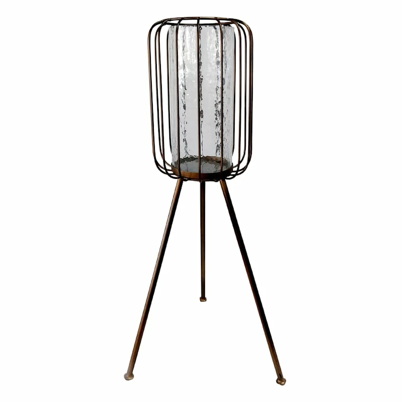 Hurricane Glass Floor Candle Holder, 29" 3 Hurricane Glass Floor Candle Holder, 29"