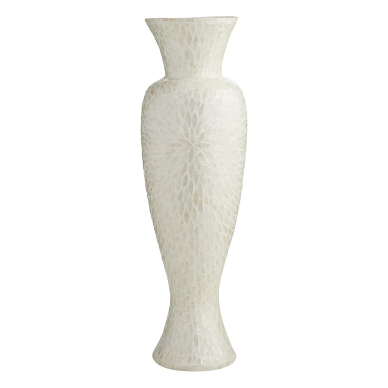 Ivory Solstice Capiz Floor Vase, 36" 3 Ivory Solstice Capiz Floor Vase, 36"