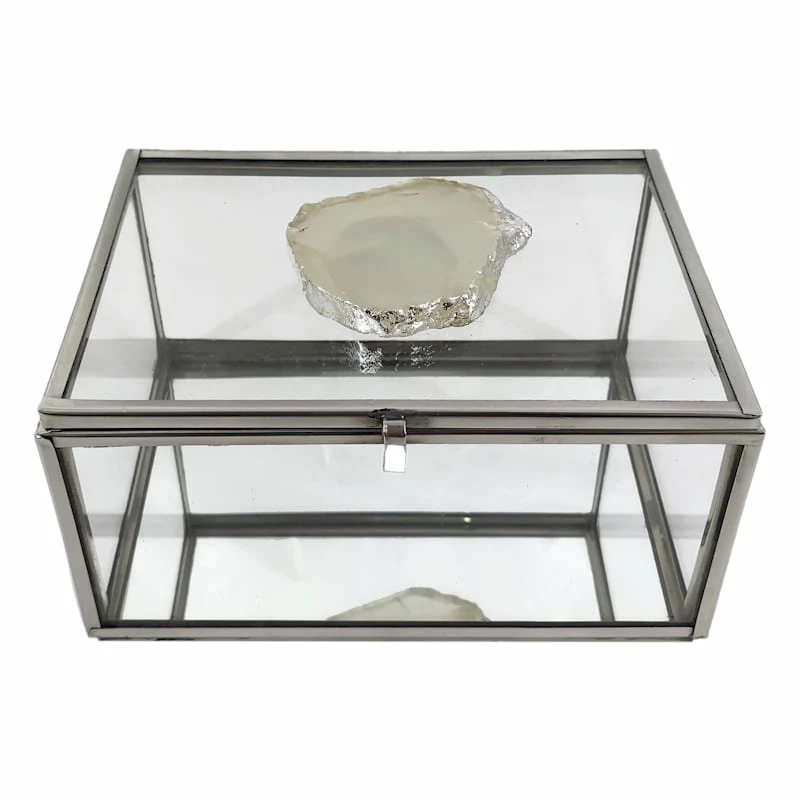 Laila Ali Glass Box With Agate Knob, 5x4 4 Laila Ali Glass Box With Agate Knob, 5x4 - Image 2