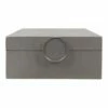 Laila Ali Grey Fabric Decorative Box, 8x4 2 Laila Ali Grey Fabric Decorative Box, 8x4 -Home Decoration Sales Shop laila ali grey fabric decorative box 8x4 1