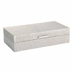 Laila Ali Metallic Seagrass Decorative Box, Medium