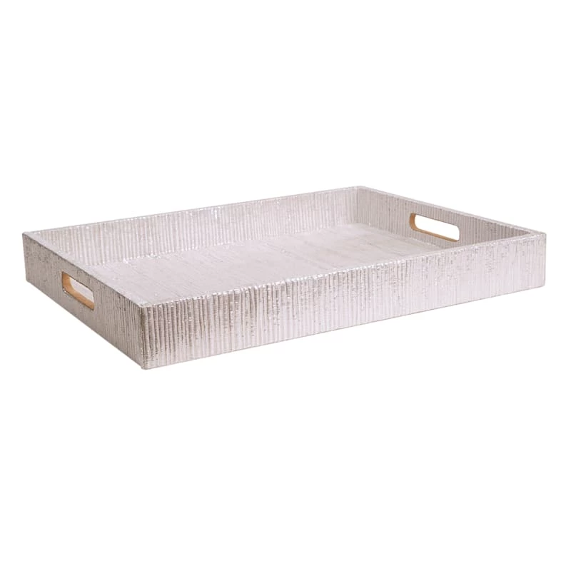 Laila Ali Metallic Seagrass Decorative Tray, Medium 3 Laila Ali Metallic Seagrass Decorative Tray, Medium